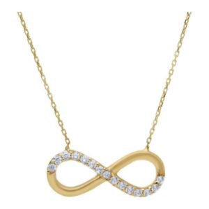 Χρυσό κολιέ άπειρο με ζιργκόν Κ14