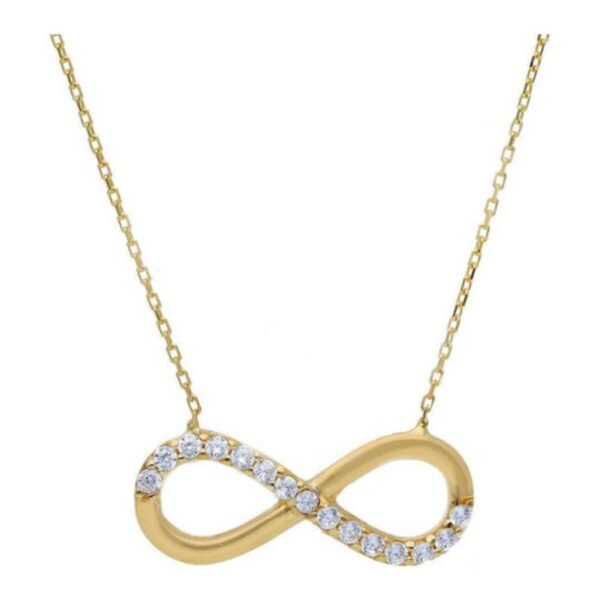 Χρυσό κολιέ άπειρο με ζιργκόν Κ14