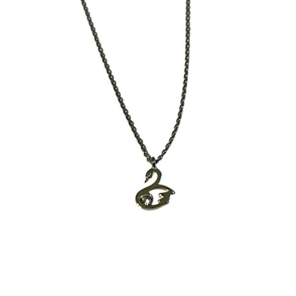 Ασημένιο κολιέ μονόπετρο Κύκνος 925