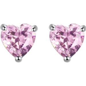 Σκουλαρίκια ασημένια καρφωτά Καρδιά με Ζιργκόν  925