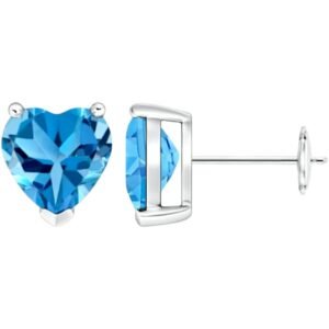 Σκουλαρίκια ασημένια καρφωτά Καρδιά με Ζιργκόν  925