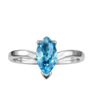 Ασημένιο δαχτυλίδι μονόπετρο με ζιργκόν 925