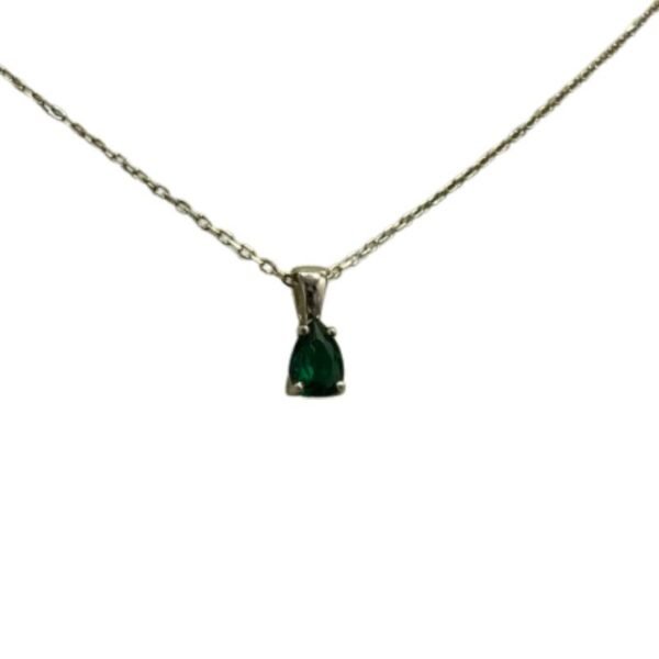 Ασημένιο κολιέ μονόπετρο 925