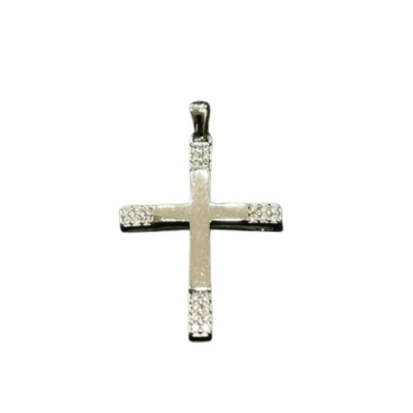 Σταυρός ασημένιος με ζιργκόν 925