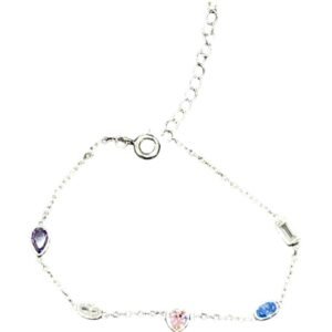 Βραχιόλι ασημένιο στοιχεία με ζιργκόν 925