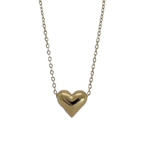 Ασημένιο επίχρυσο κολιέ καρδιά 925