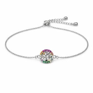 Ασημένιο βραχιόλι Δέντρο με Ζιργκόν 925