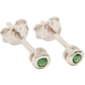 Σκουλαρίκια ασημένια καρφωτά μονόπετρο με ζιργκόν 925