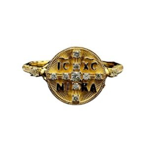 Χρυσό δαχτυλίδι κωνσταντινάτο με ζιργκόν Κ14