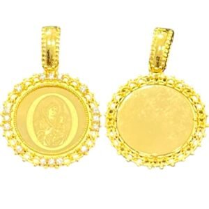 Φυλαχτό Παναγία κίτρινο χρυσό με ζιργκόν Κ14