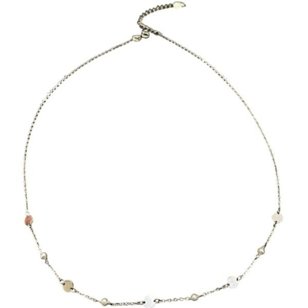 Ασημένιο κολιέ με πολλά στοιχεία και μαργαριταράκια 925