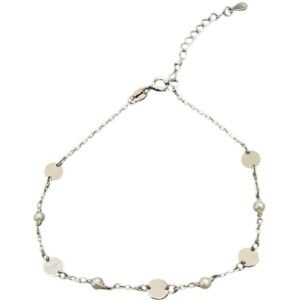 Ασημένιο βραχιόλι με πολλά στοιχεία και μαργαριταράκια 925