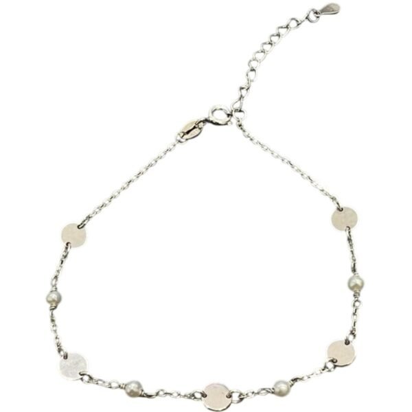 Ασημένιο βραχιόλι με πολλά στοιχεία και μαργαριταράκια 925
