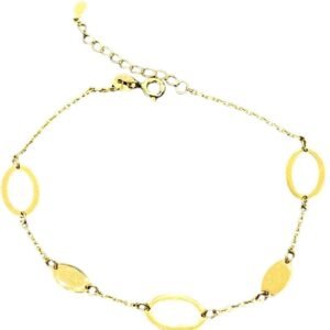 Ασημένιο βραχιόλι επίχρυσο με πολλά στοιχεία 925