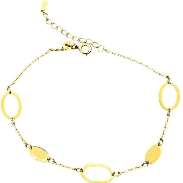 Ασημένιο βραχιόλι επίχρυσο με πολλά στοιχεία 925