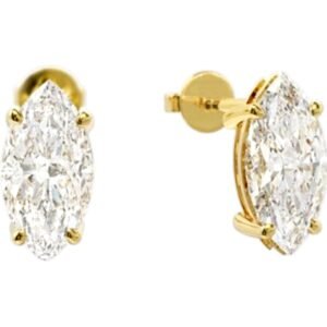 Σκουλαρίκια ασημένια καρφωτά επίχρυσα μονόπετρο με ζιργκόν 925