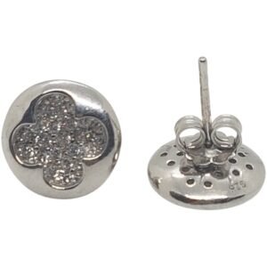 Σκουλαρίκια ασημένια καρφωτά πολύπετρα με ζιργκόν 925