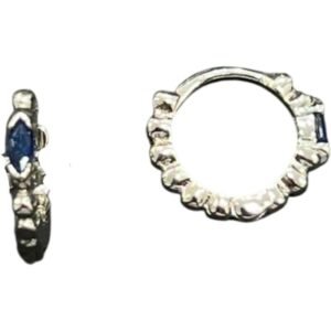 Σκουλαρίκια κρίκοι ασημένια με ζιργκόν 925