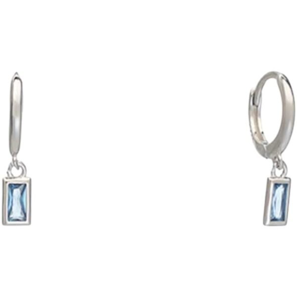 Σκουλαρίκια κρίκοι ασημένια με ζιργκόν 925