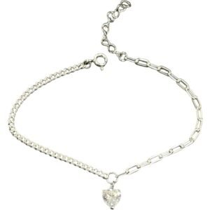 Ασημένιο βραχιόλι Καρδιά με Ζιργκόν 925