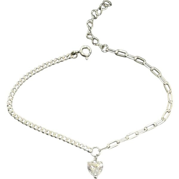 Ασημένιο βραχιόλι Καρδιά με Ζιργκόν 925