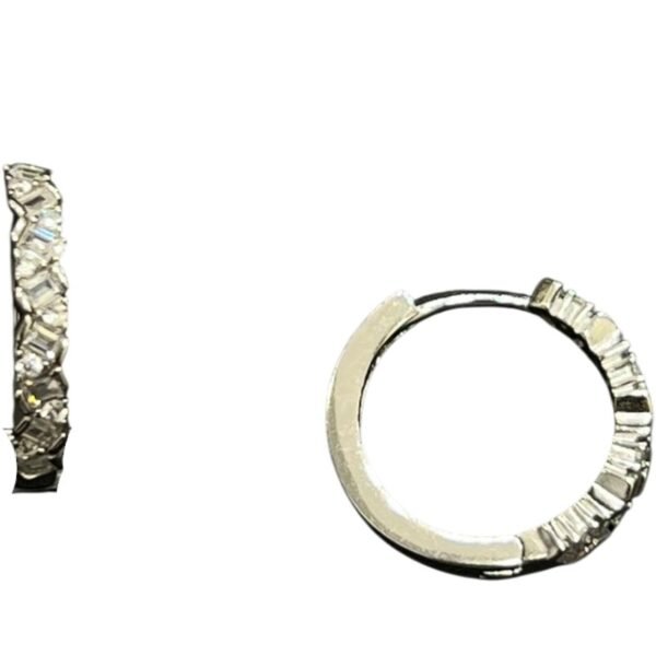 Σκουλαρίκια κρίκοι ασημένια με ζιργκόν 925