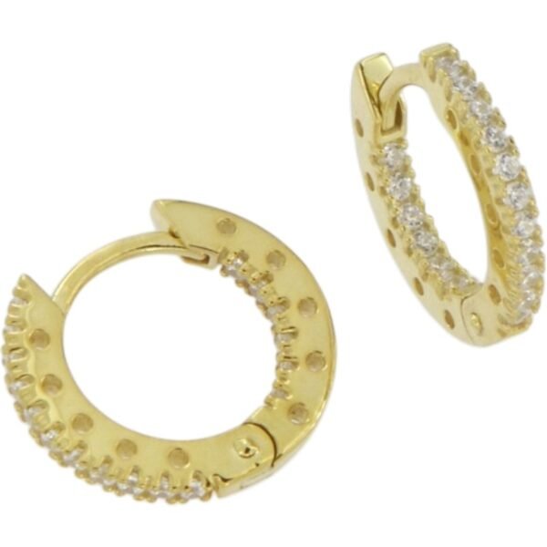 Σκουλαρίκια επίχρυσοι κρίκοι με ζιργκόν 925