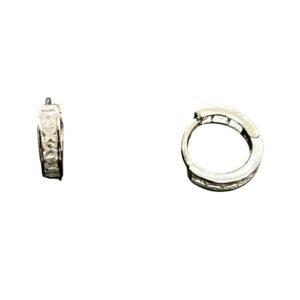 Σκουλαρίκια κρίκοι ασημένια με ζιργκόν 925