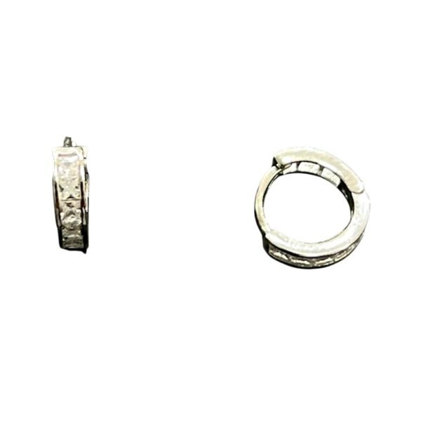 Σκουλαρίκια κρίκοι ασημένια με ζιργκόν 925